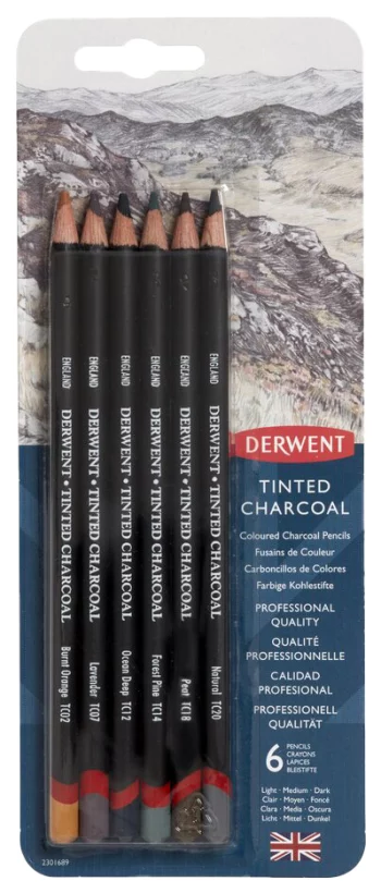 Набор угольных карандашей Tinted Charcoal, 6 штук