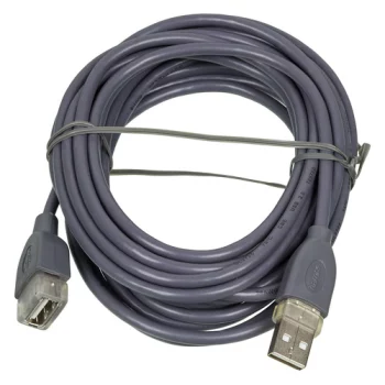 Кабель-удлинитель USB2.0 HAMA H-78400, USB A(m) - USB A(f), 5м, серый [00078400]