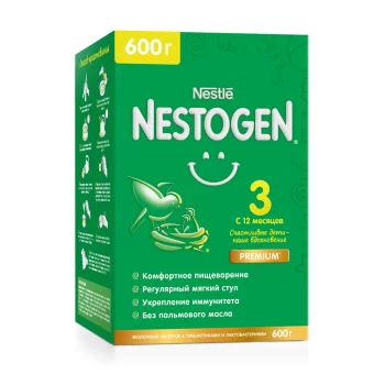 Молочко Nestogen 3 с пребиотиками и лактобактериями с 12мес 600г
